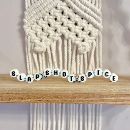 3d Printed Shelf Friendship Bracelet Sign - "Slap Shot Spice" - Starry Skies Austin