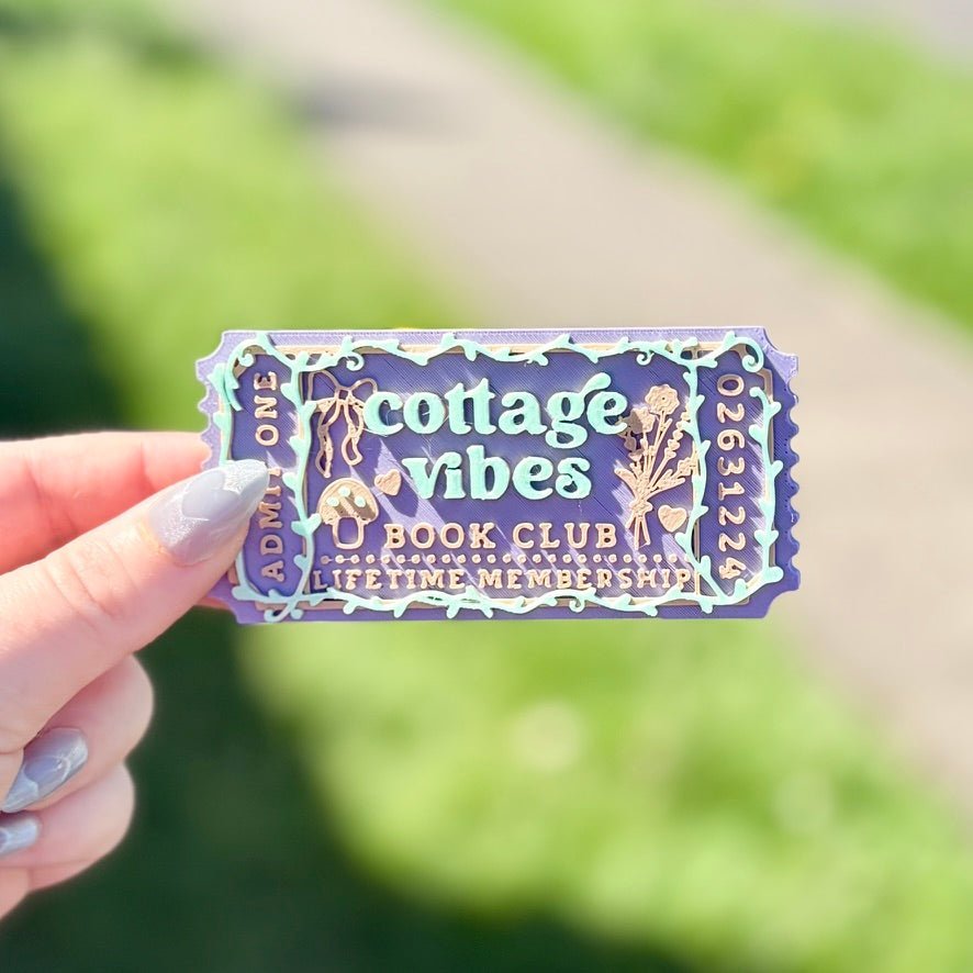 3d Printed Shelf Trope Ticket - Cottage Vibes Book Club - Starry Skies Austin