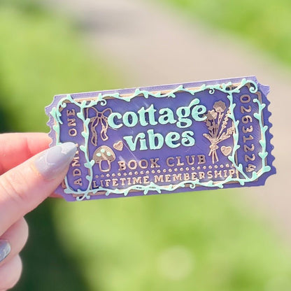 3d Printed Shelf Trope Ticket - Cottage Vibes Book Club - Starry Skies Austin
