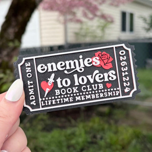 3d Printed Shelf Trope Ticket - Enemies to Lovers Book Club - Starry Skies Austin