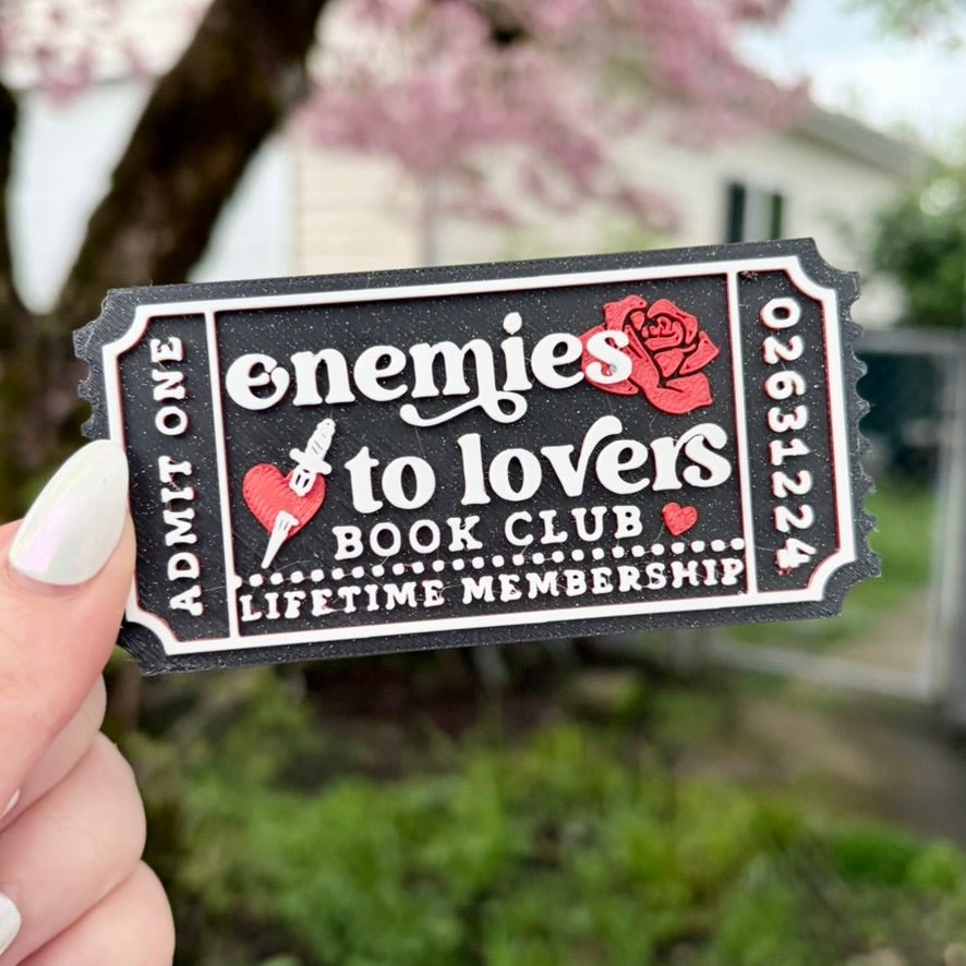 3d Printed Shelf Trope Ticket - Enemies to Lovers Book Club - Starry Skies Austin