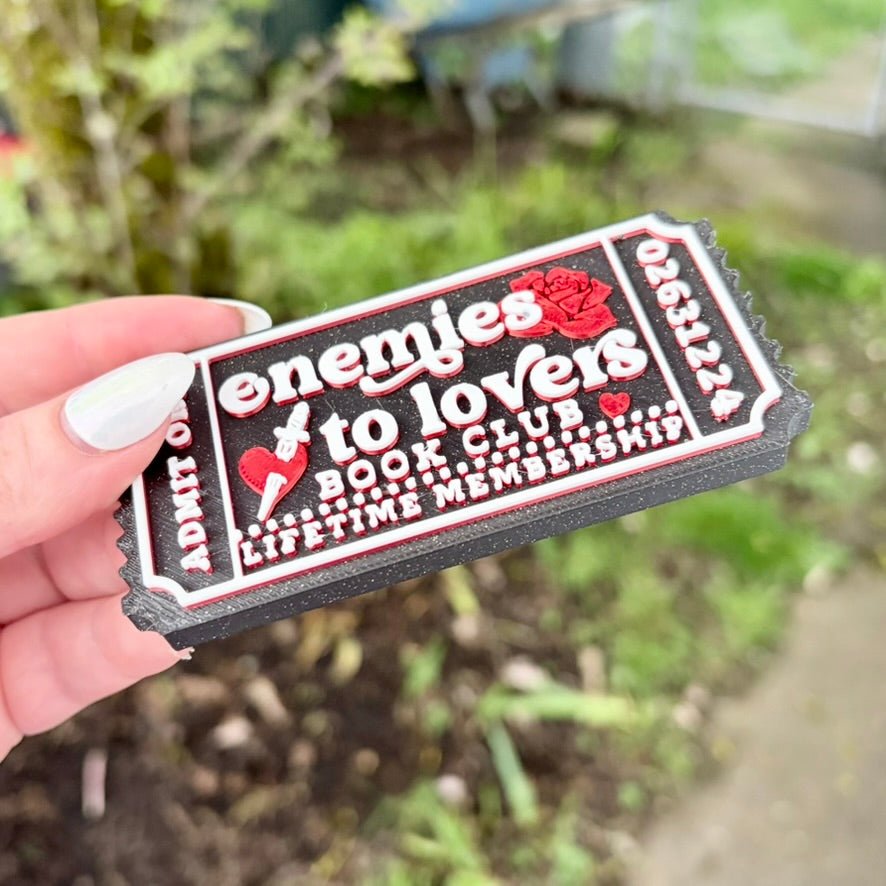 3d Printed Shelf Trope Ticket - Enemies to Lovers Book Club - Starry Skies Austin