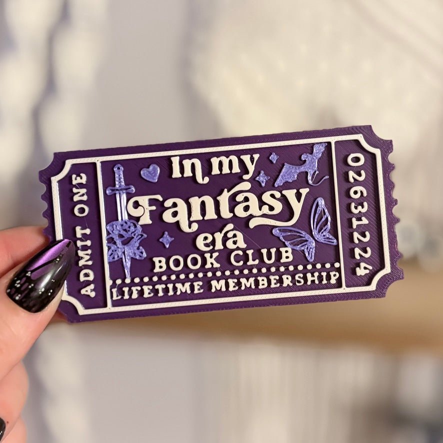 3d Printed Shelf Trope Ticket - In My Fantasy Era Book Club - Starry Skies Austin