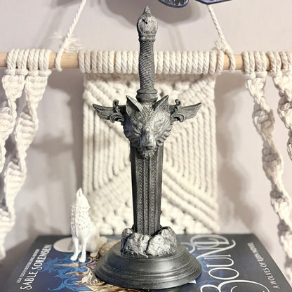 3d Printed Wolf Sword Bookshelf Decor - Starry Skies Austin