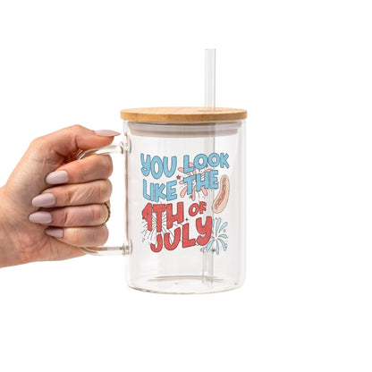 4th Of July Glass Cup, Mug & Tumbler with Lid and Straw - Starry Skies Austin