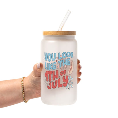 4th Of July Glass Cup, Mug & Tumbler with Lid and Straw - Starry Skies Austin