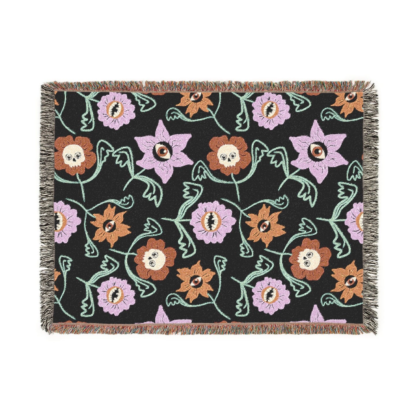Gothic Floral Woven Blanket