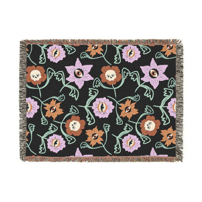 Gothic Floral Woven Blanket