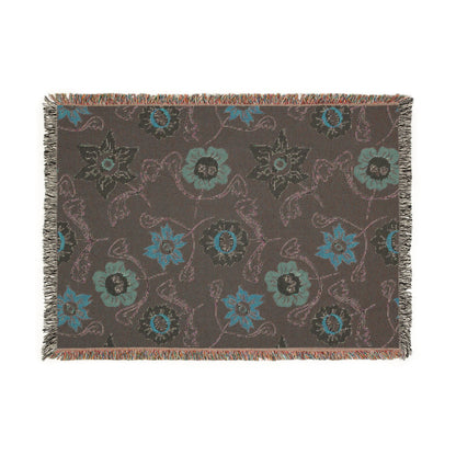 Gothic Floral Woven Blanket