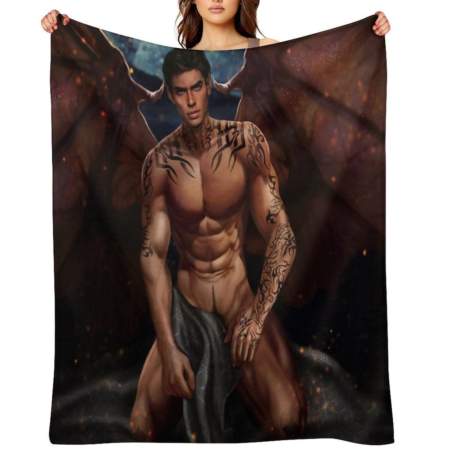 Rhysand from A Court Of Thorns And Roses  II Quick-dry Throw Blanket