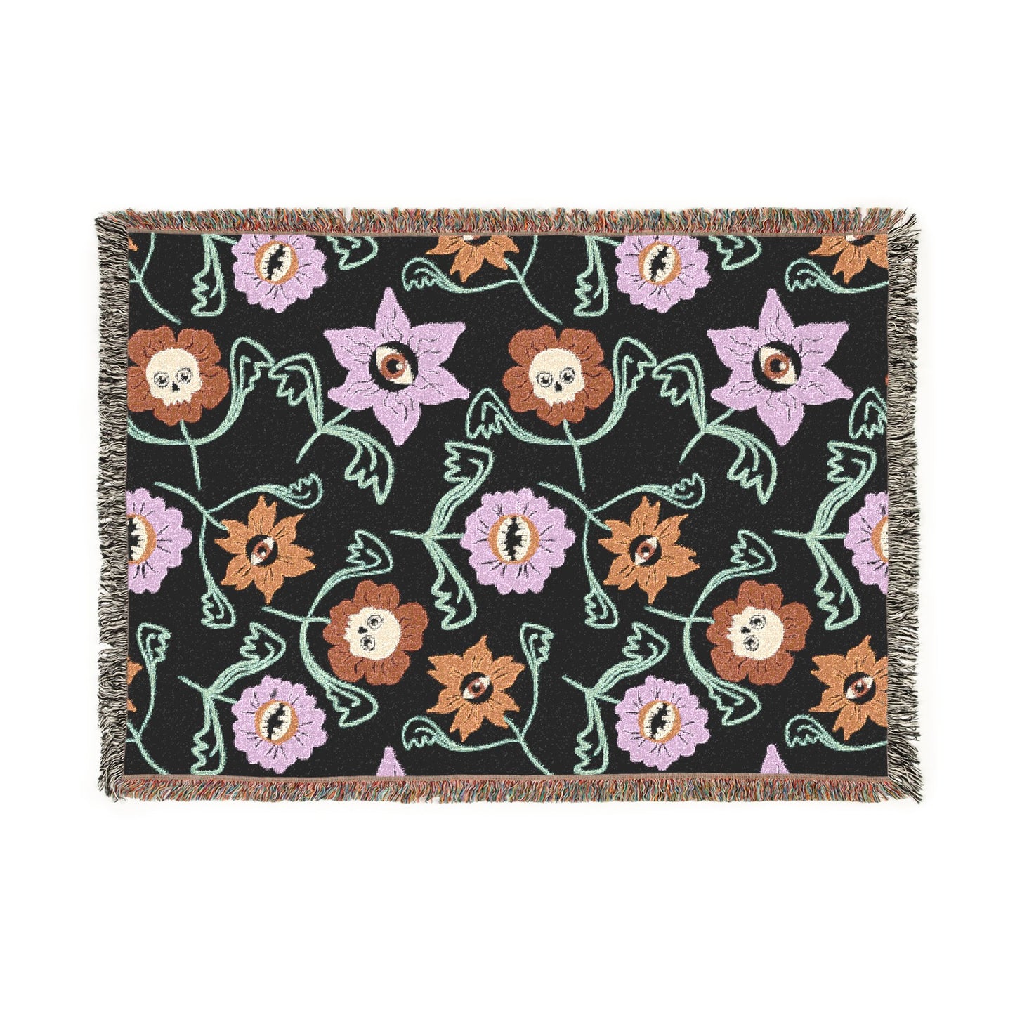 Gothic Floral Woven Blanket