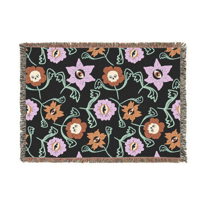 Gothic Floral Woven Blanket