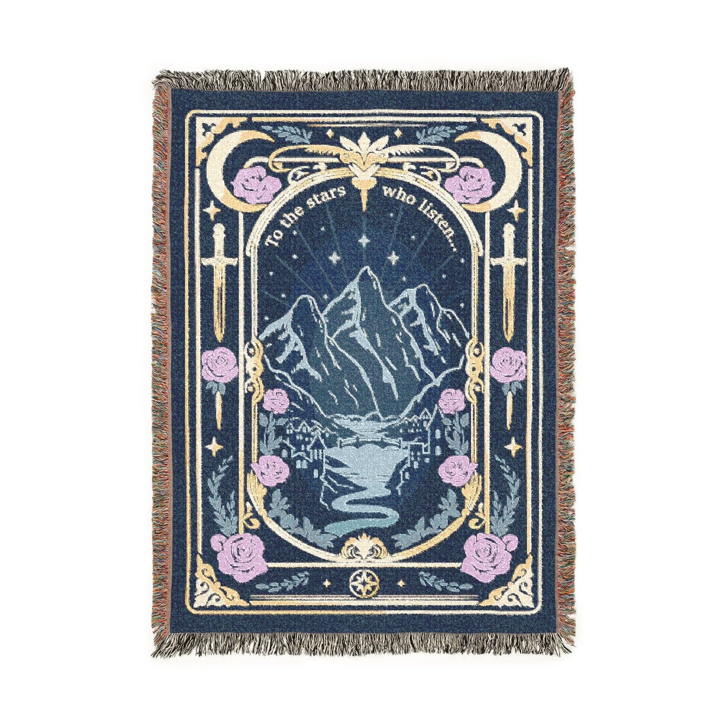 To The Stars Who Listen Woven Blanket