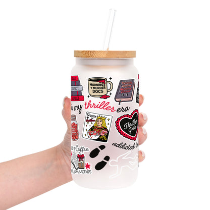Thriller True Crime Glass Cup, Mug & Tumbler with Lid and Straw