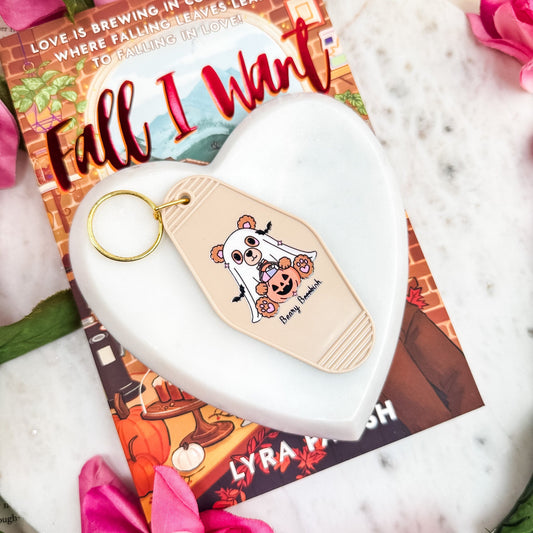 Beary Bookish Motel Keychain