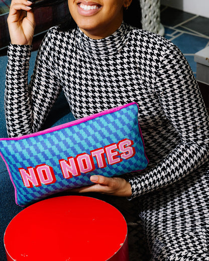 No Notes Needlepoint Pillow