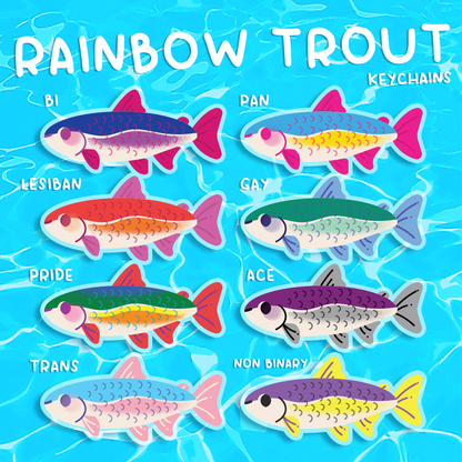 [PREORDER] Rainbow Trout Pride Keychains