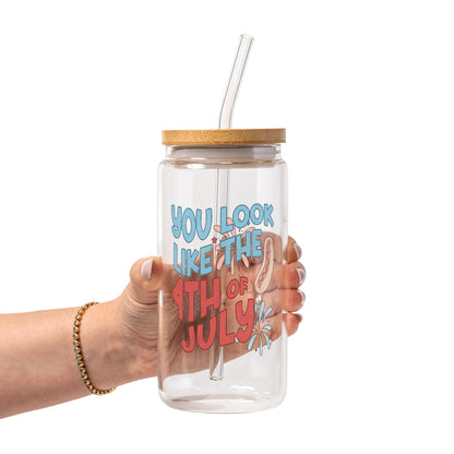 4th Of July Glass Cup, Mug & Tumbler with Lid and Straw