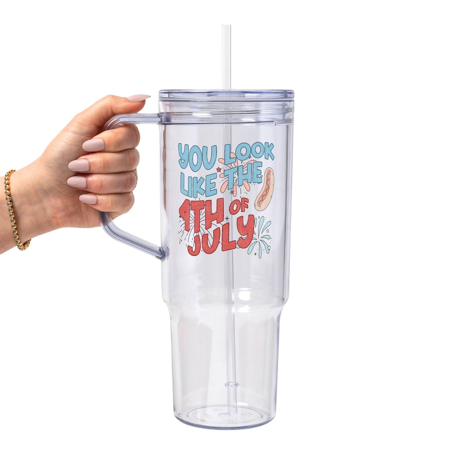 4th Of July Glass Cup, Mug & Tumbler with Lid and Straw