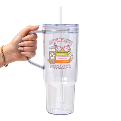 Bookish Summer Glass Cup, Mug & Tumbler with Lid and Straw