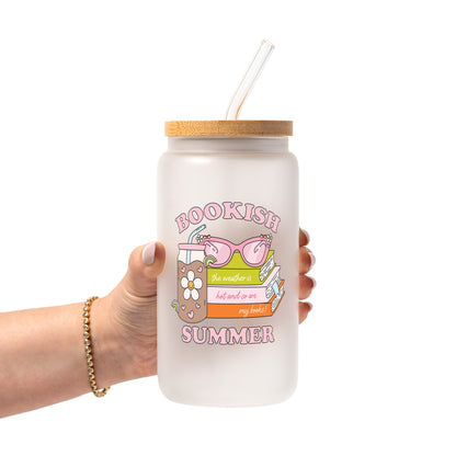 Bookish Summer Glass Cup, Mug & Tumbler with Lid and Straw