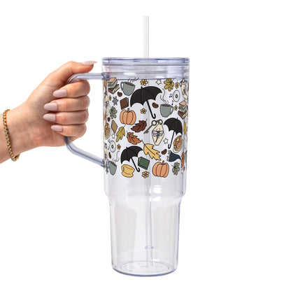 Fall Girls Glass Cup, Mug & Tumbler with Lid and Straw