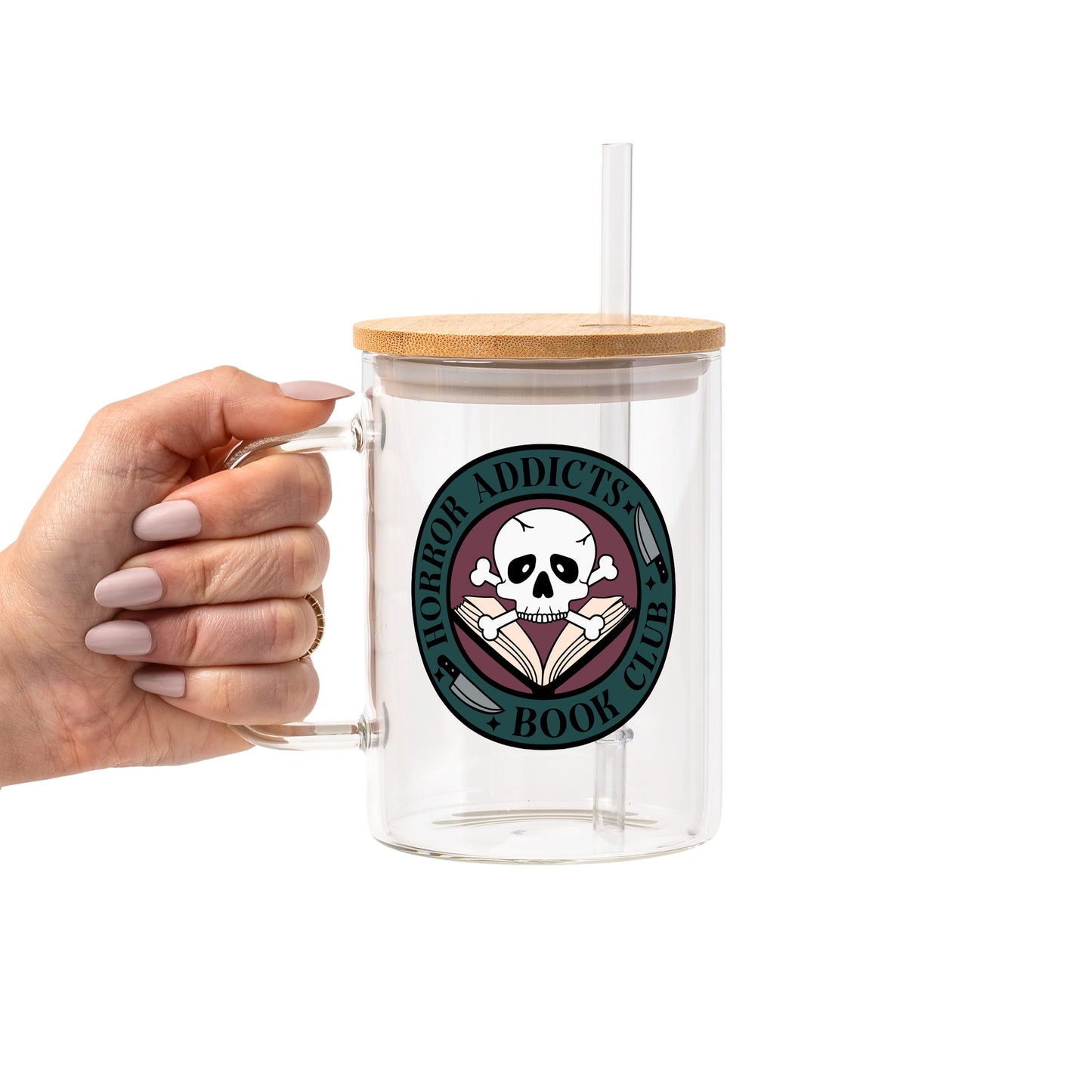 Bookish Reader Glass Cup, Mug & Tumbler with Lid and Straw