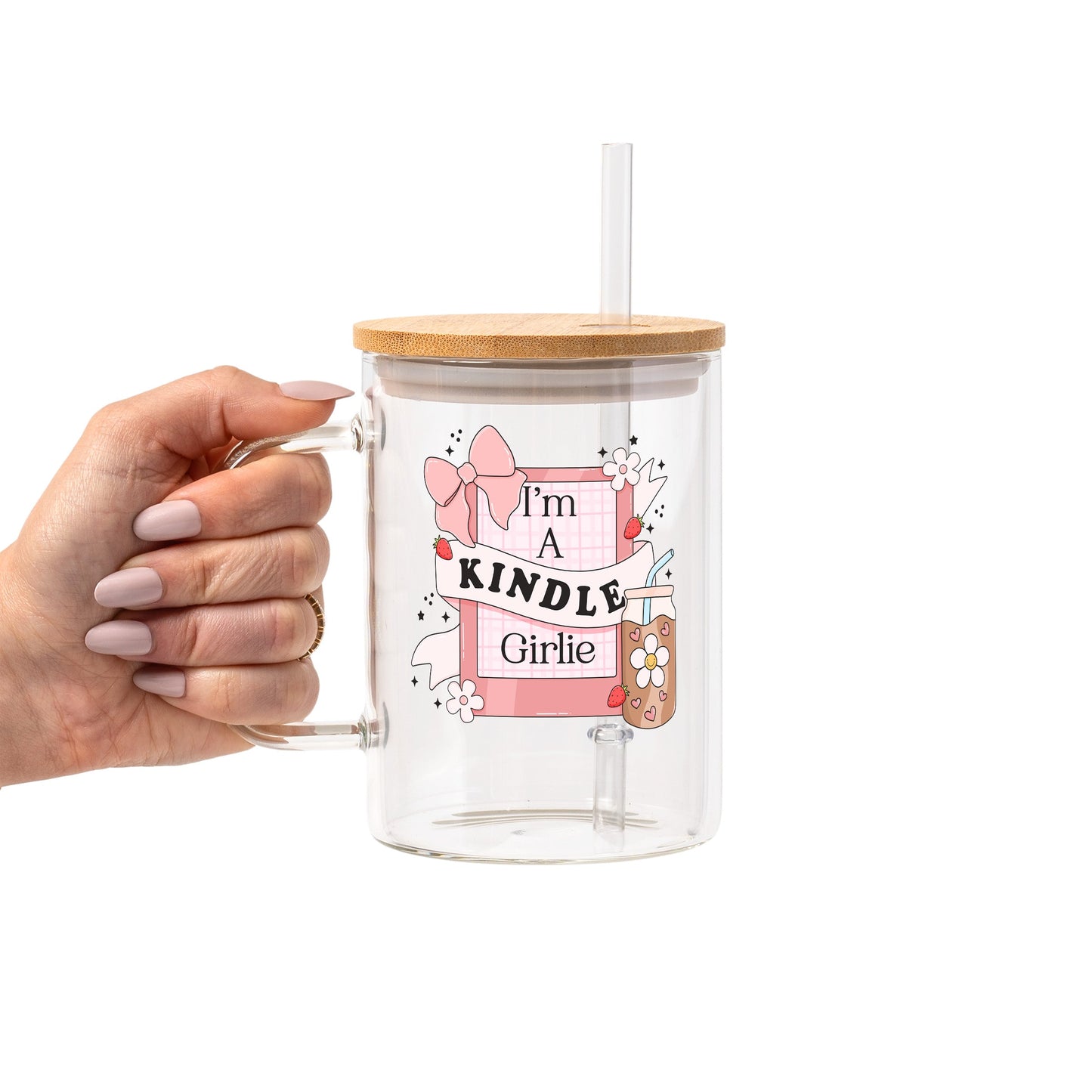 Bookish Reader Glass Cup, Mug & Tumbler with Lid and Straw