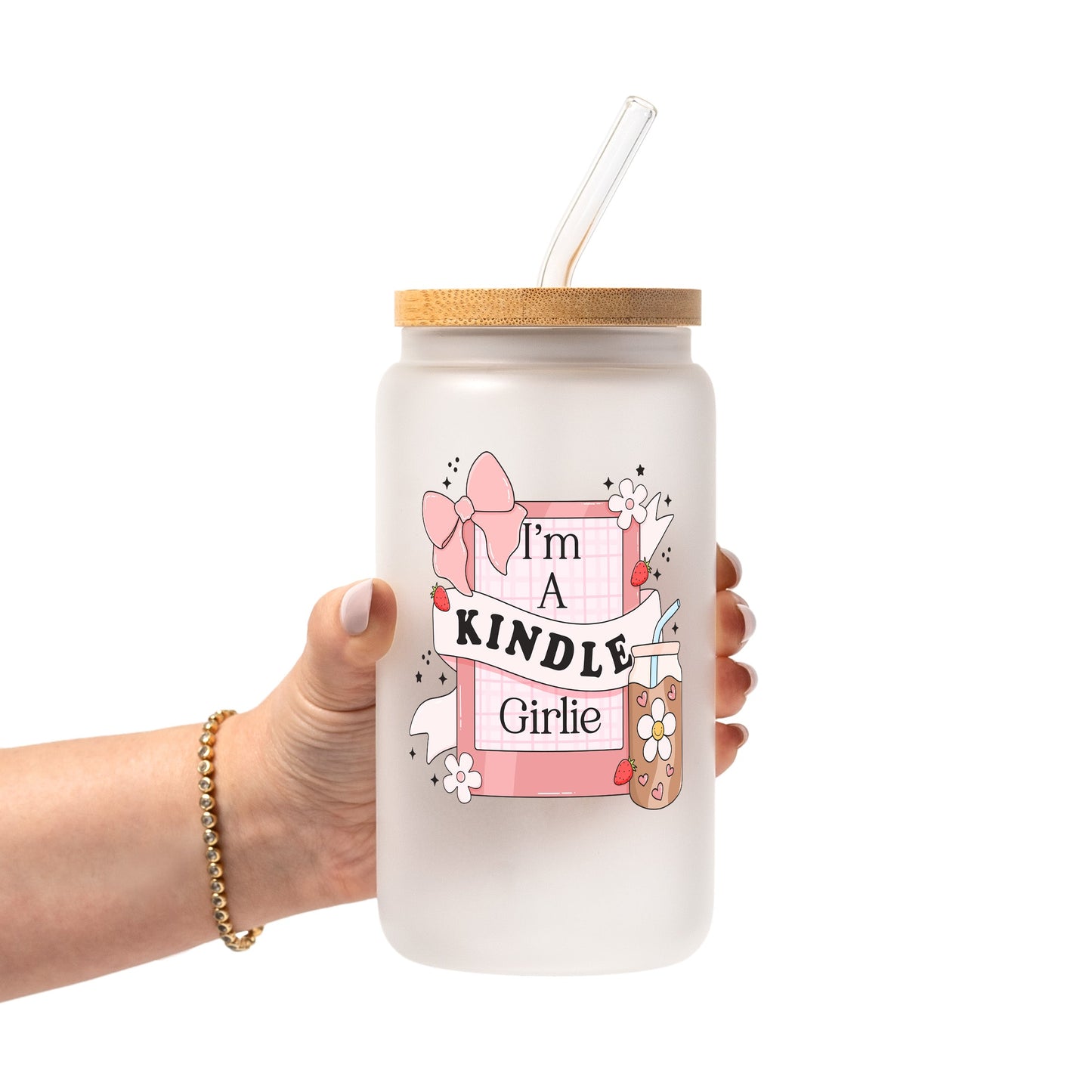 Bookish Reader Glass Cup, Mug & Tumbler with Lid and Straw