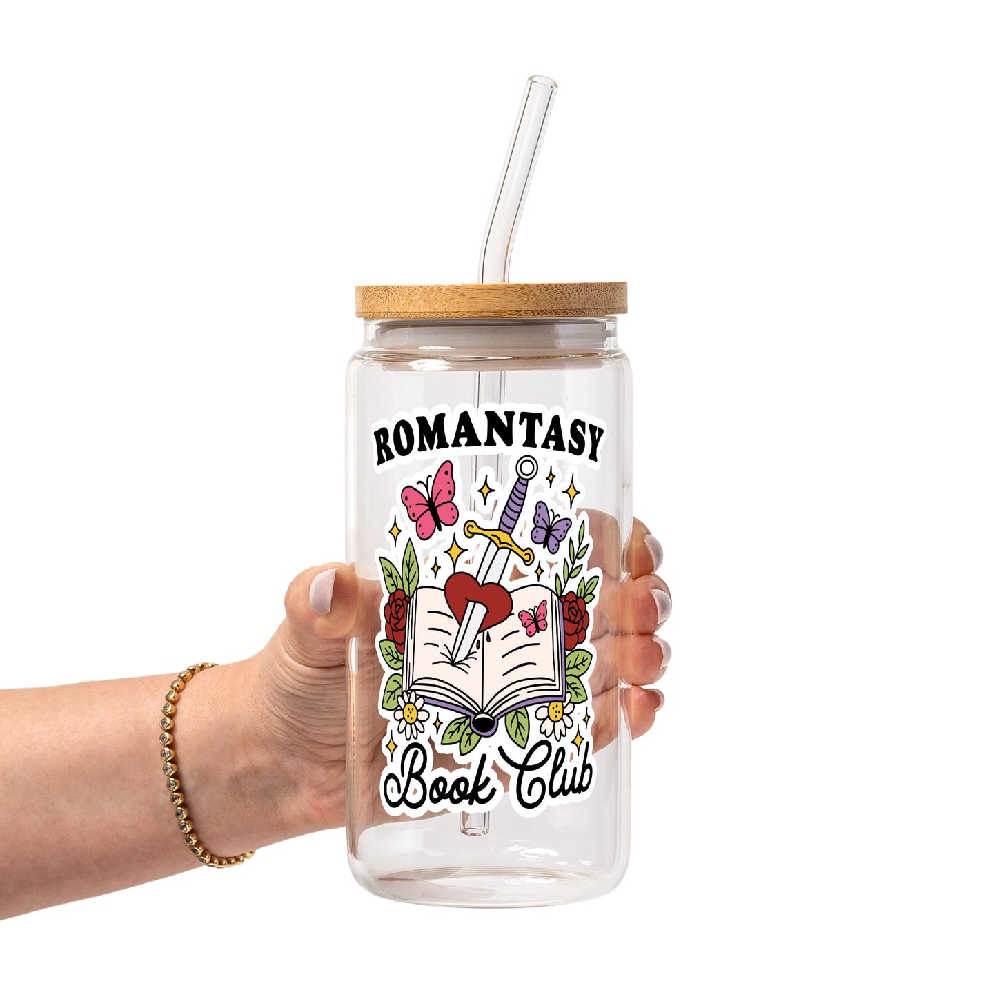 Bookish Reader Glass Cup, Mug & Tumbler with Lid and Straw