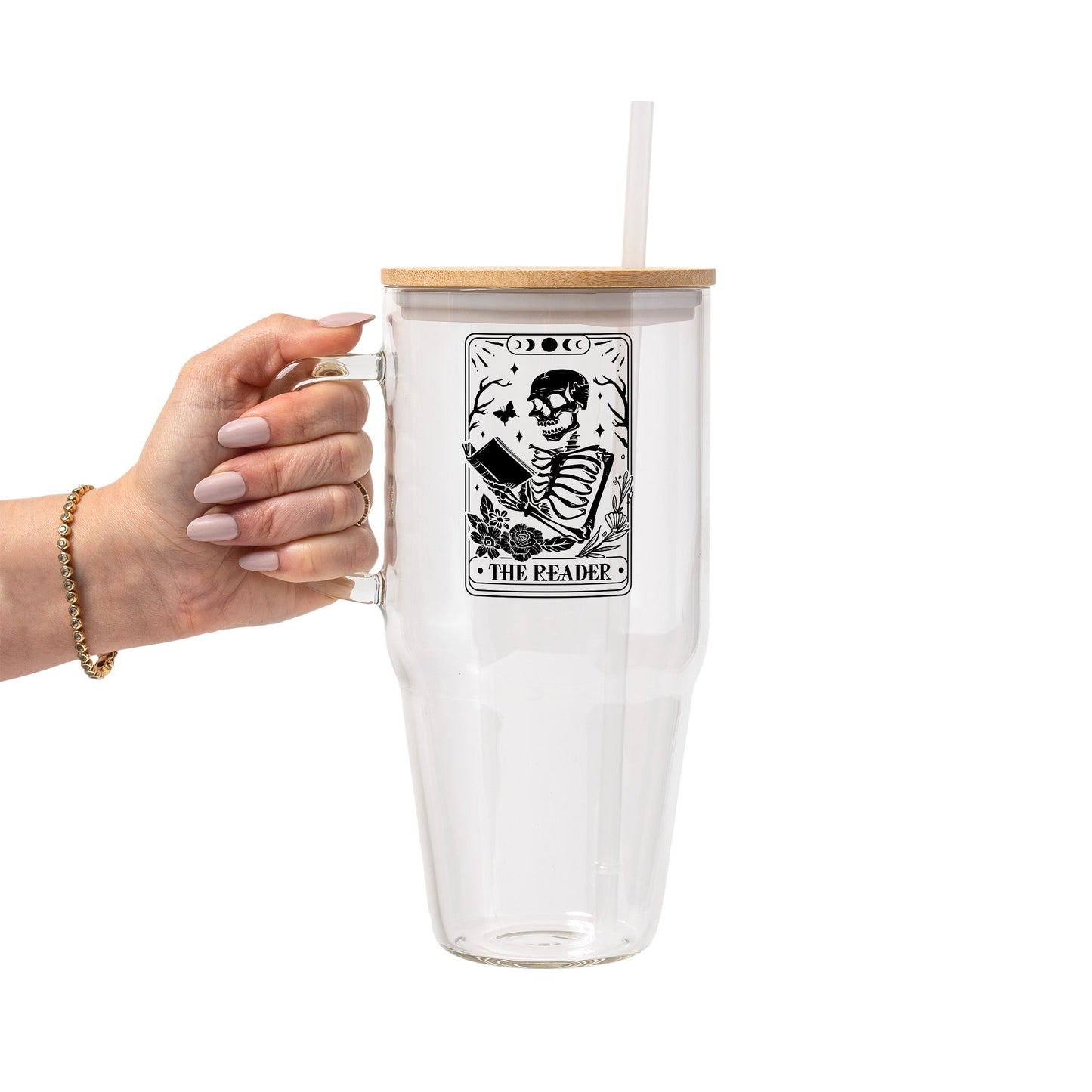 The Reader Glass Cup, Mug & Tumbler with Lid and Straw