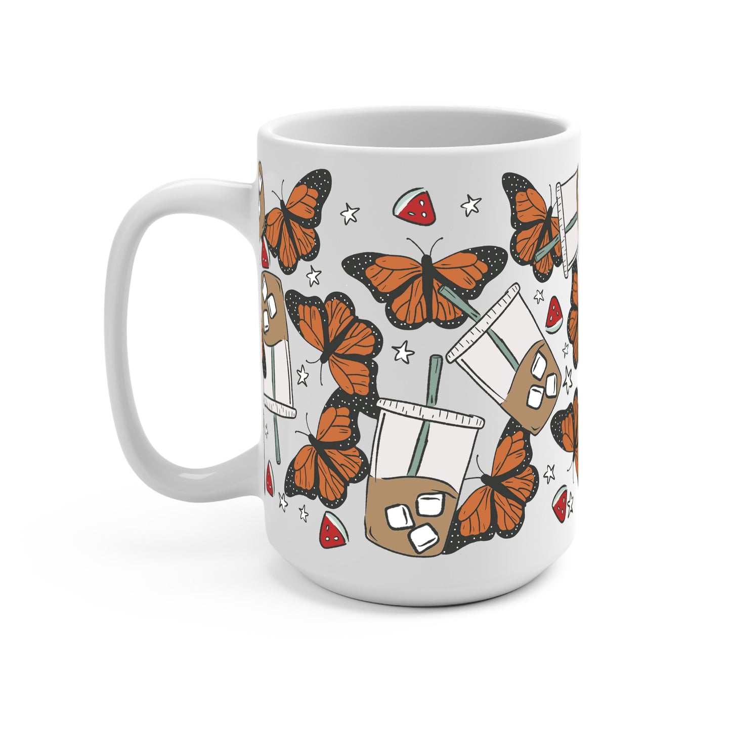 Spring Butterfly Aesthetic Glass Cup, Mug & Tumbler with Lid and Straw