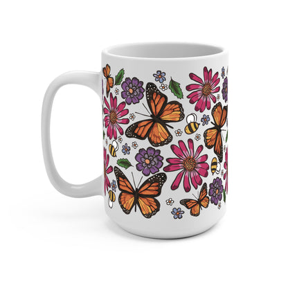 Butterfly Garden Glass Cup, Mug & Tumbler with Lid and Straw