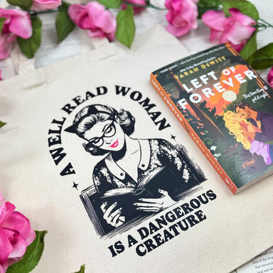 A Well Read Woman Is a Dangerous Creature Canvas Tote Bag - Starry Skies Austin