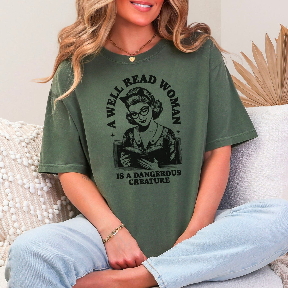 A Well Read Woman Is A Dangerous Creature Heavyweight Comfort Colors Shirt - Starry Skies Austin