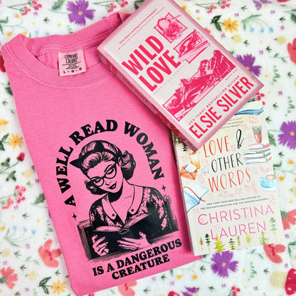 A Well Read Woman Is A Dangerous Creature Heavyweight Comfort Colors Shirt - Starry Skies Austin