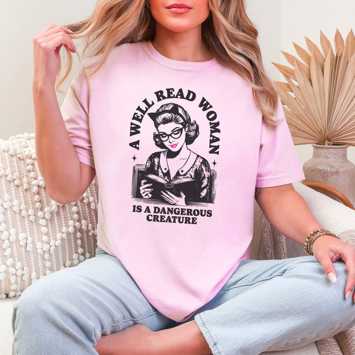 A Well Read Woman Is A Dangerous Creature Heavyweight Comfort Colors Shirt - Starry Skies Austin
