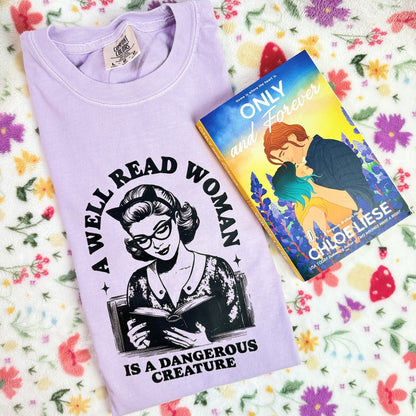 A Well Read Woman Is A Dangerous Creature Heavyweight Comfort Colors Shirt - Starry Skies Austin