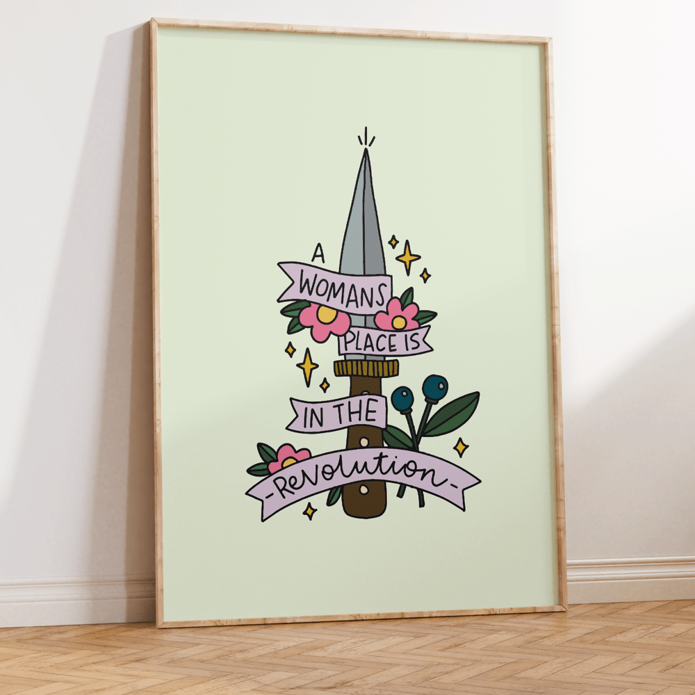 A Woman's Place Is In The Revolution Unframed Art Print - Starry Skies Austin