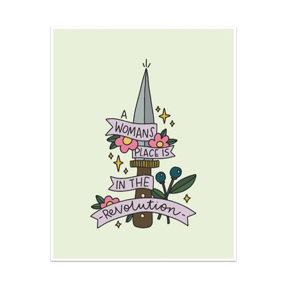 A Woman's Place Is In The Revolution Unframed Art Print - Starry Skies Austin
