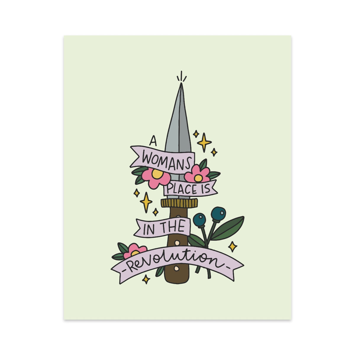 A Woman's Place Is In The Revolution Unframed Art Print - Starry Skies Austin