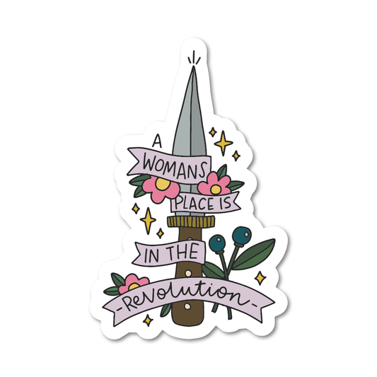 A Womans Place is in the Revolution Vinyl Sticker - Starry Skies Austin