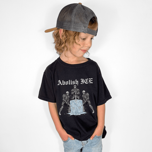 Abolish ICE Skeleton Knight Toddler Graphic Tee - Starry Skies Austin