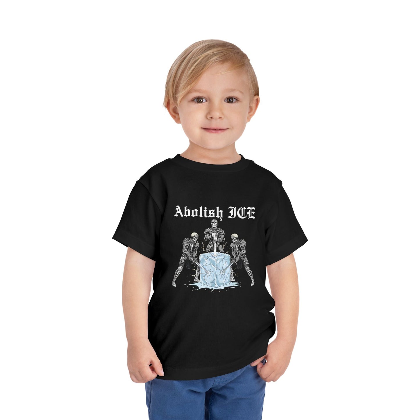 Abolish ICE Skeleton Knight Toddler Graphic Tee - Starry Skies Austin