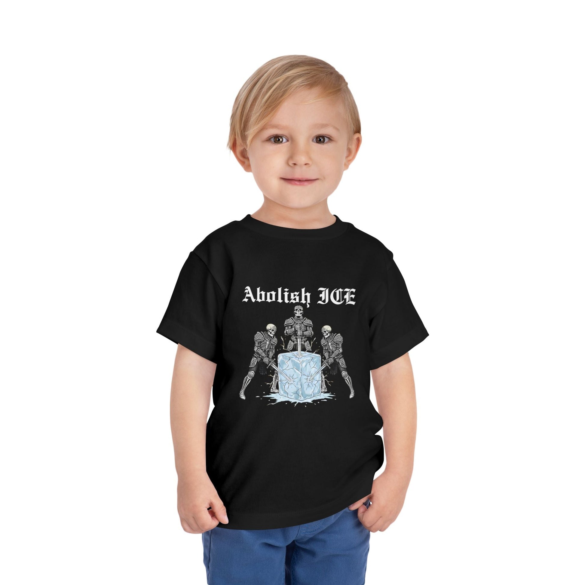 Abolish ICE Skeleton Knight Toddler Graphic Tee - Starry Skies Austin
