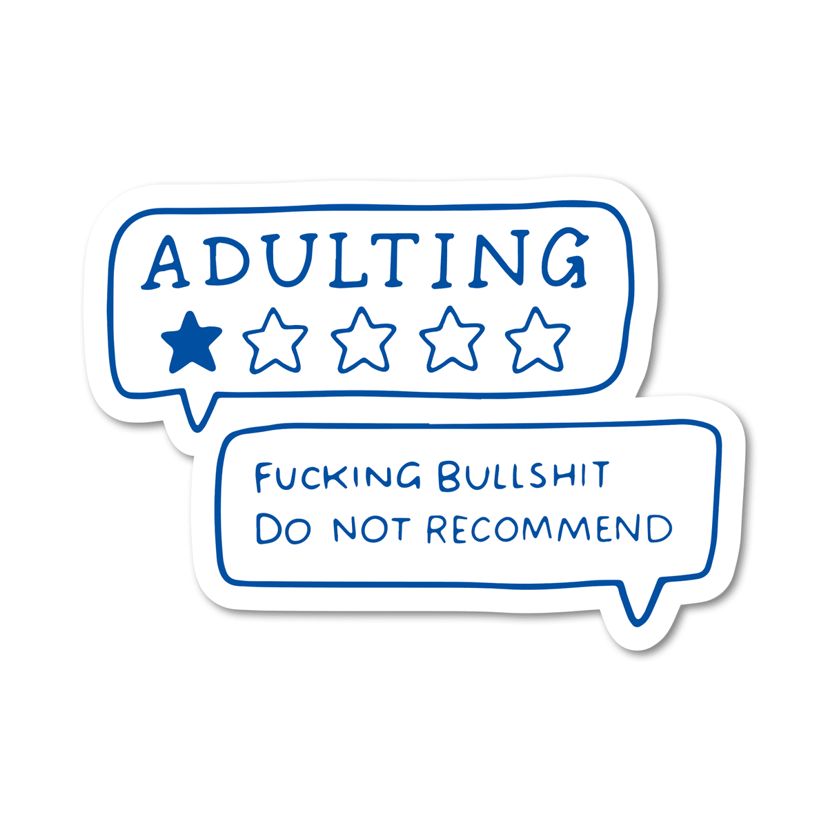 Adulting – One Star Review Vinyl Sticker - Starry Skies Austin