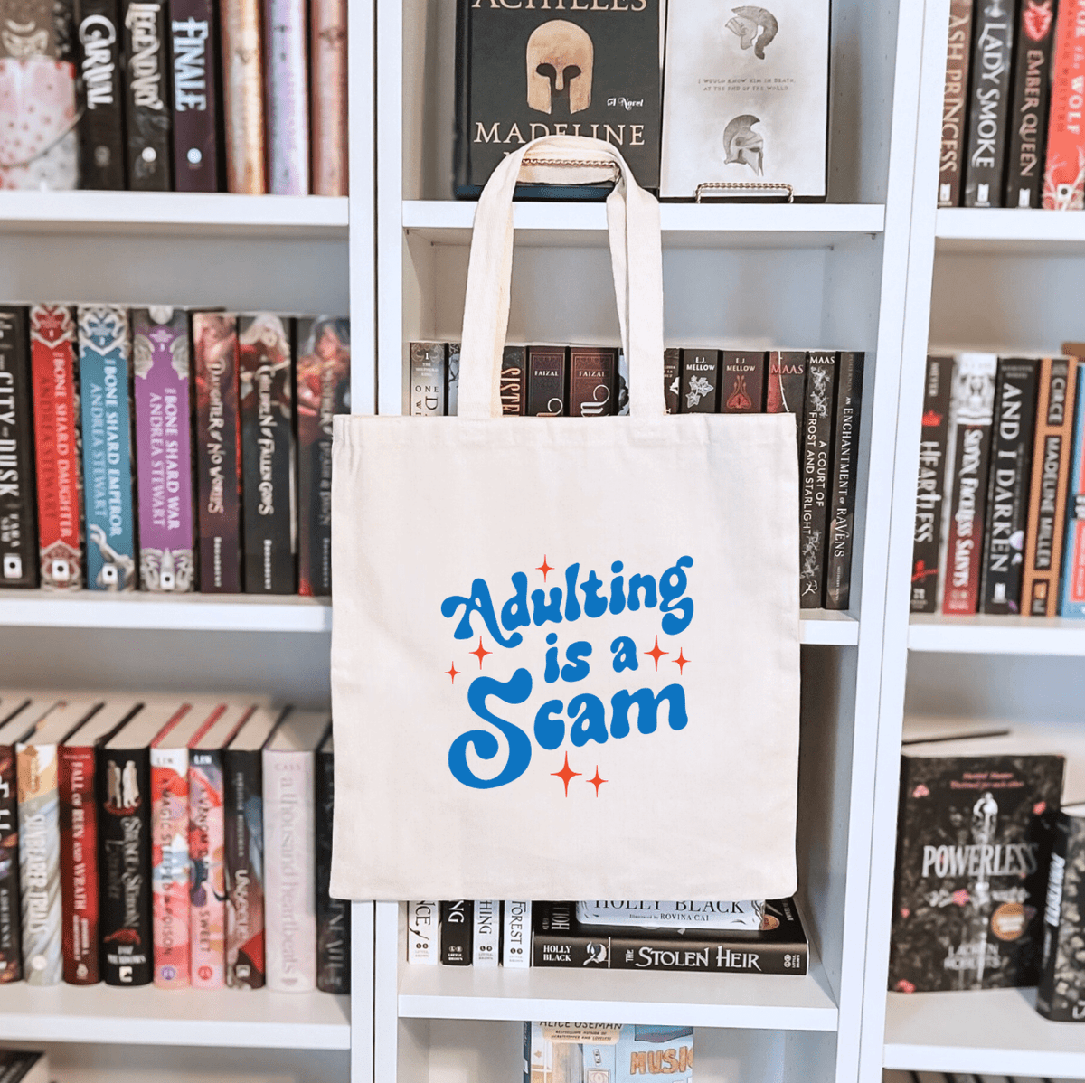 Adulting us a Scam Sublimated Canvas Tote Bag - Starry Skies Austin