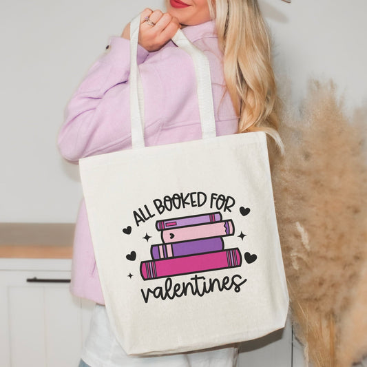 All Booked for Valentines Canvas Tote Bag - Starry Skies Austin