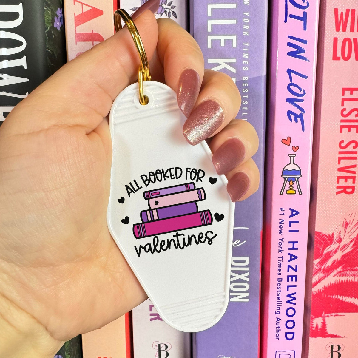 All Booked for Valentines Retro Motel Keychain - Starry Skies Austin