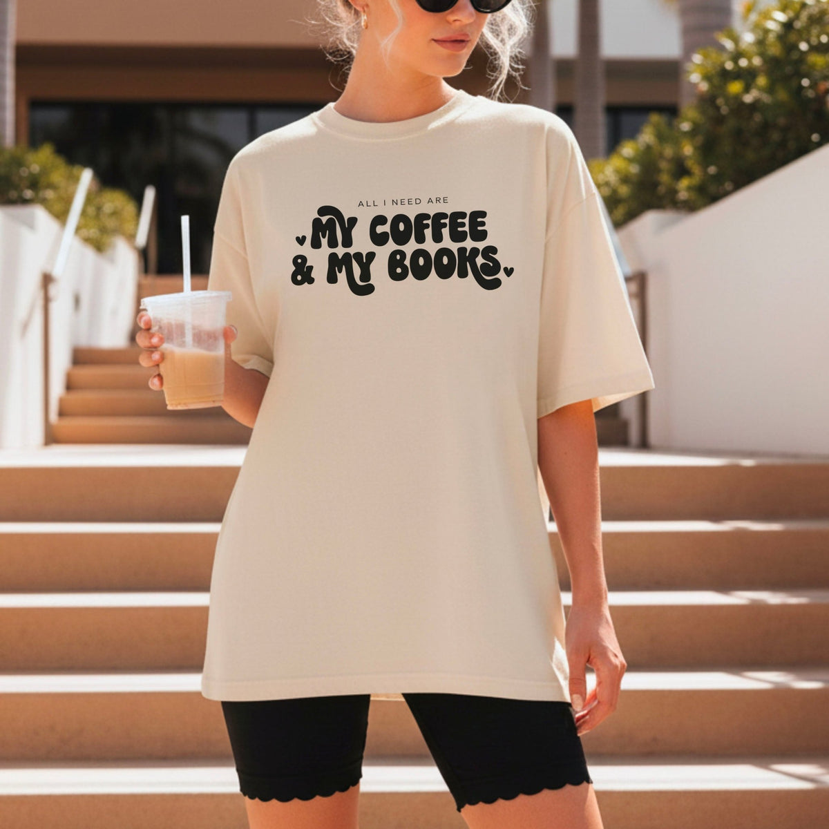 All I Need Are My Coffee & My Books Gildan Softstyle Shirt - Starry Skies Austin